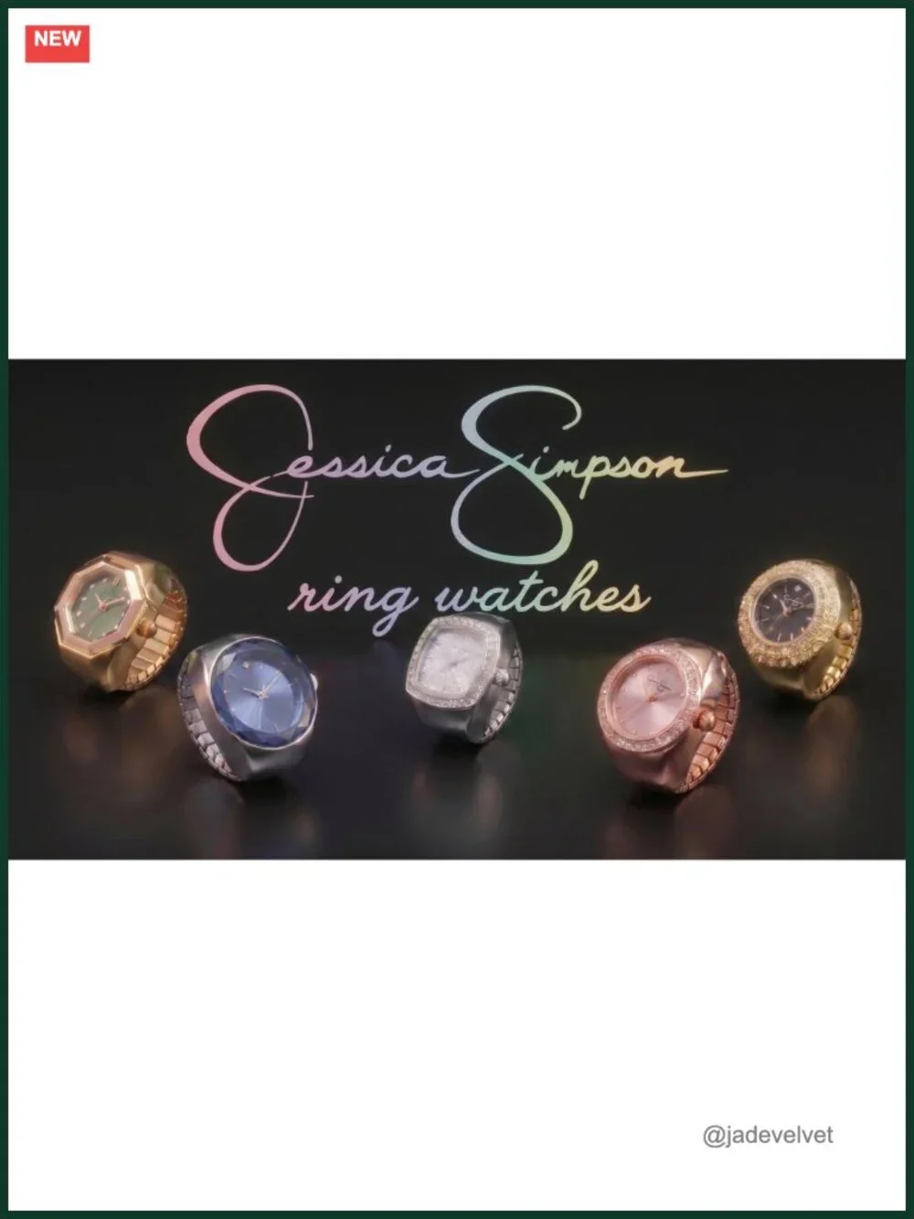 Adjustable Ring Watch Faceted Gold Bezel Quartz Analog Mini Dial Crystal